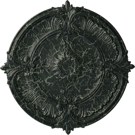 Ekena Millwork Attica Acanthus Leaf Medallion (Canopies up to 3 1/4"), 30 1/8"OD x 1 1/2"P, Painted Turtle Crackle CM30ATPTC
